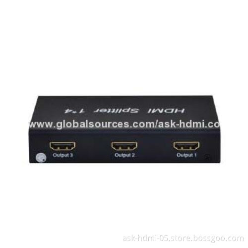 HDMI Splitter, 1 x 4 Metal House, EP Chip-sets, Supports 3D